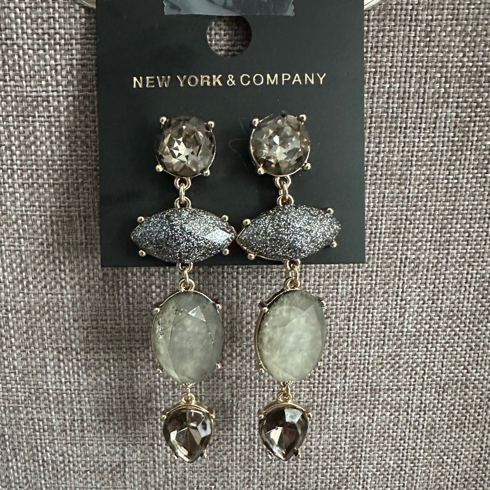 NWT New York & Company Dangle Gemstone Earrings